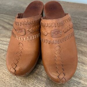 UGG Brown Leather Clogs